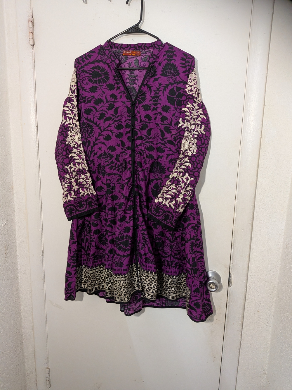 Purple Floral Embroidered Indian Tunic